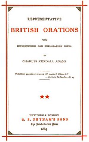 [Gutenberg 55490] • Representative British Orations with Introductions and Explanatory Notes, Volume II (of 4)